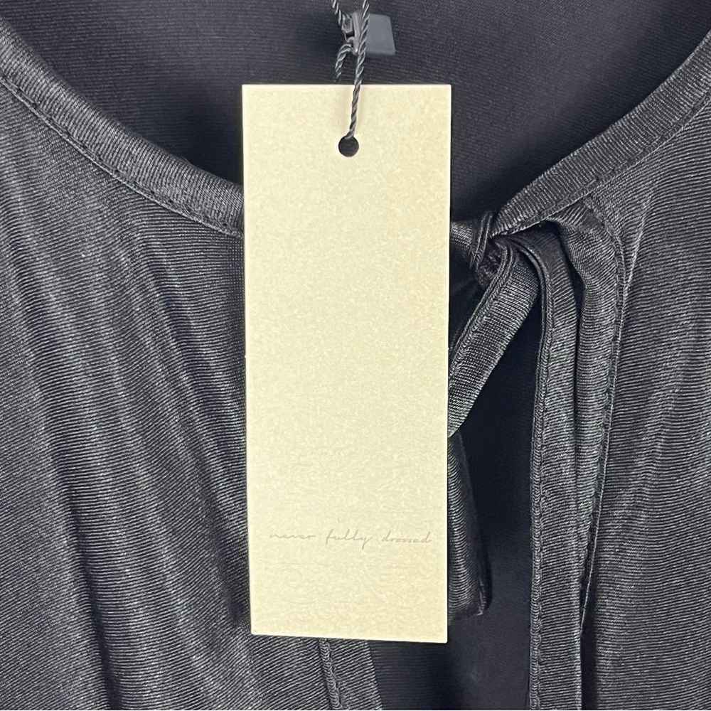 NEVER FULLY DRESSED Classic Black Front Tie Sleeveless Maxi Slip Dress, Size 14 - Picture 5 of 12